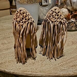 Beige Suede heels